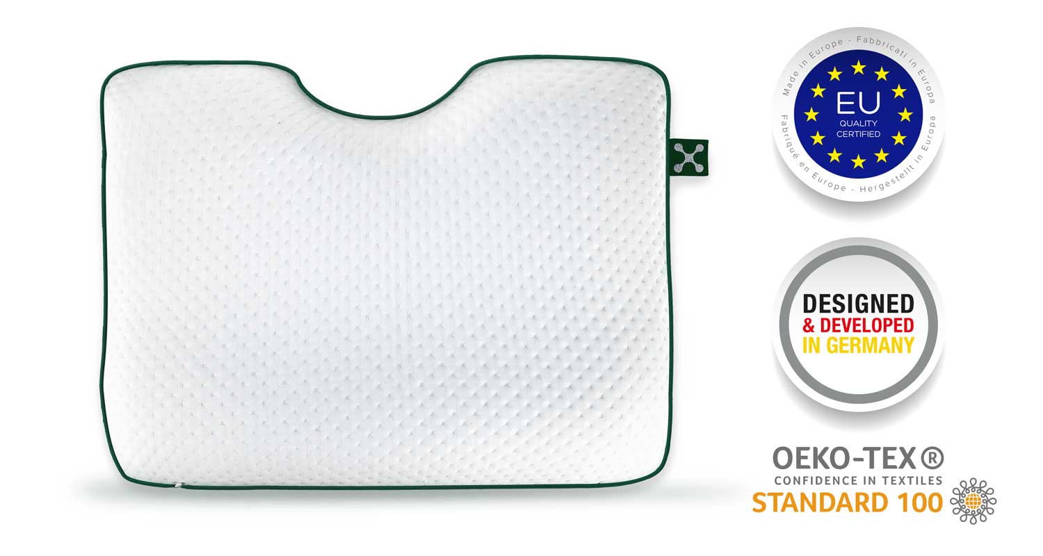 smartsleep smart SILENCE PILLOW Ergonomisches Kopfkissen, Made in Europe, OEKO-TEX Standard, in Deutschland entwickelt