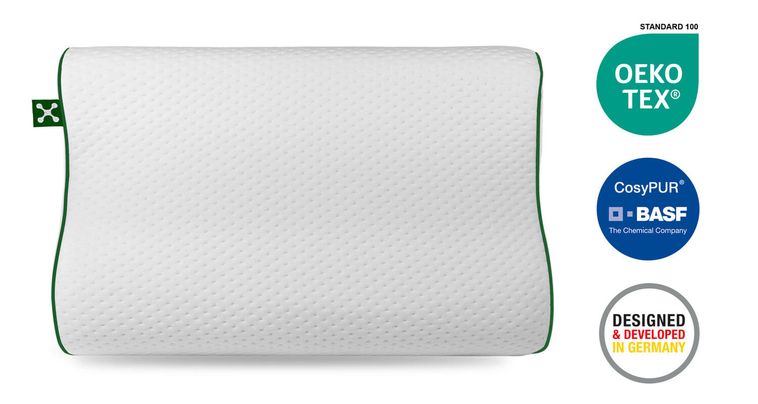 smartsleep smart ERGONOMIC Plus PILLOW Großes Nackenstützkissen für die Halswirbelsäule aus CosyPur Schaumstoff, OEKO-TEX geprüft