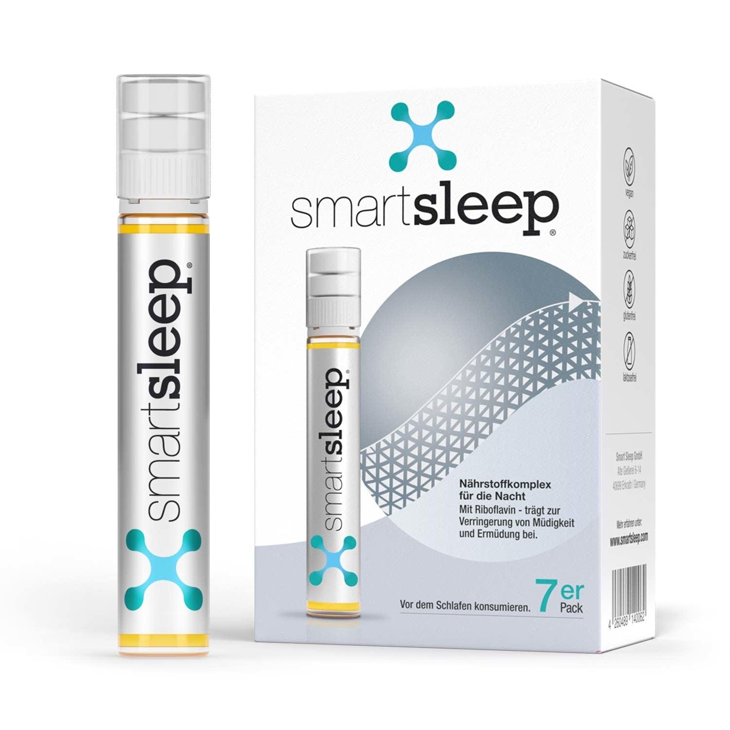 7er Packung mit sieben Einheiten smartsleep® ORIGINAL, innovativer Nährstoff-Komplex aus der Schlafforschung, speziell für die Nacht entwickelt zur Unterstützung der Regeneration im Schlaf und zur Verringerung von Müdigkeit und Ermüdung am Tag. Wacher aufwachen trotz kurzen Schlafs. Bekannt aus Die Höhle der Löwen.